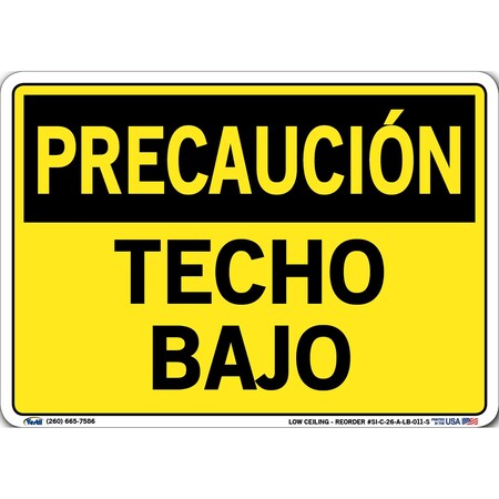 Vestil Vinyl Label Sign, 7-1/2" Height, 10-1/2" Width, Vinyl Label, Rectangle, Spanish SI-C-26-A-LB-011-S